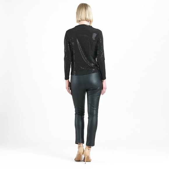 Clara Sunwoo Shimmer Embellished - High Boat Neck Top 🖤🖤🖤 NWT - Picture 4 of 12